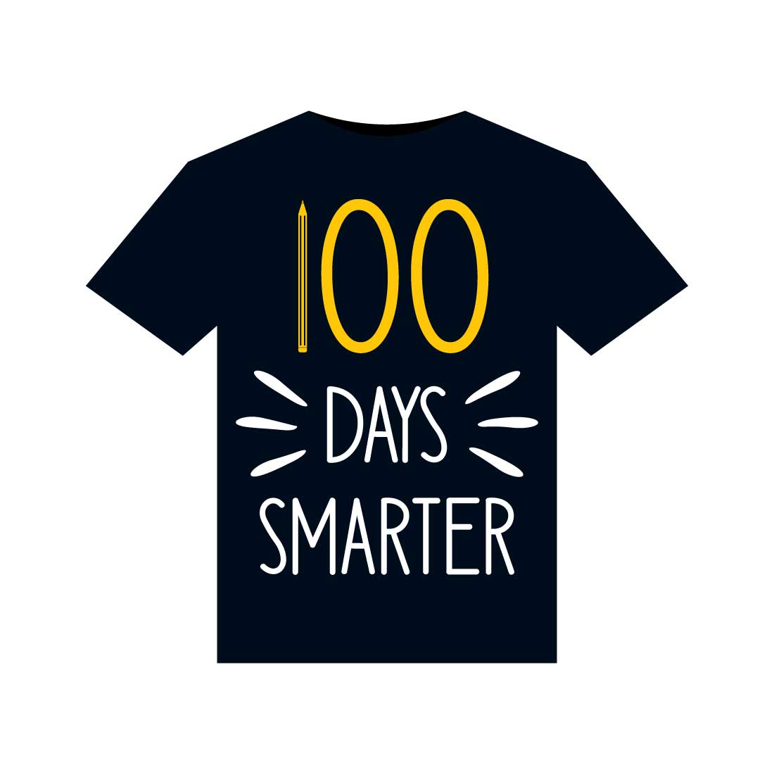 100 days of school T-Shirts design preview image.