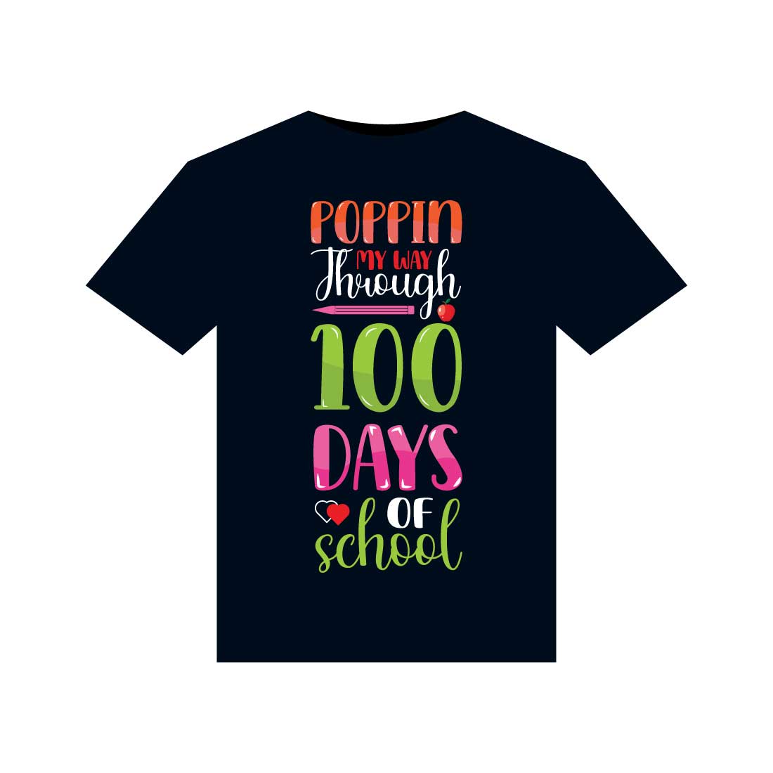 100 Days Of School T-Shirts Design preview image.