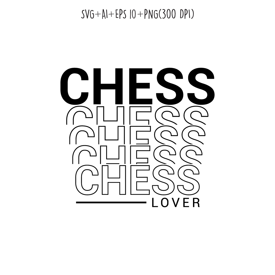 chess lover typography design for t-shirts, cards, frame artwork, phone cases, bags, mugs, stickers, tumblers, print, etc cover image.