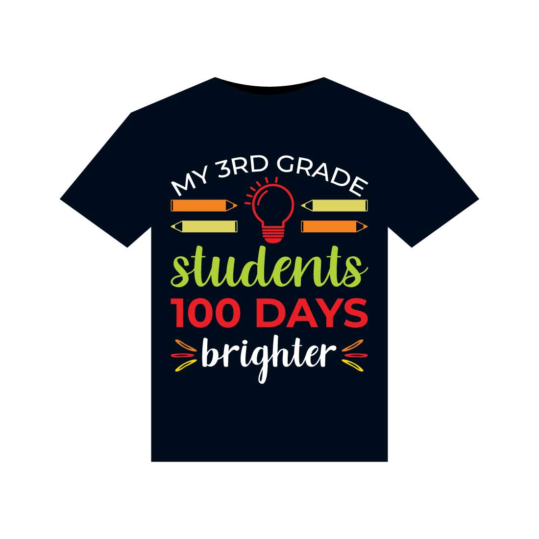 100 Days Of School T-Shirts Design preview image.