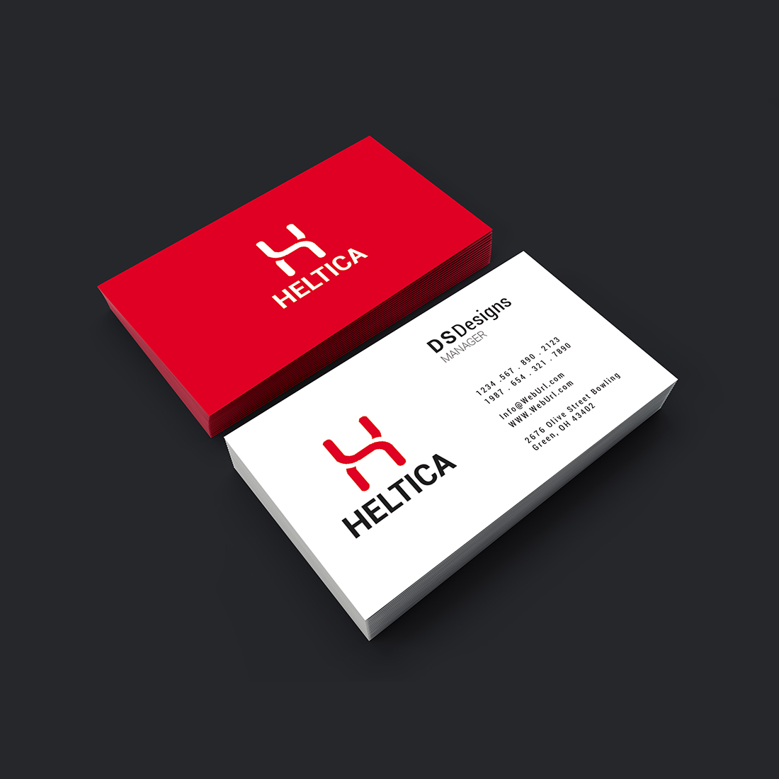 Simple and Professional business card design preview image.