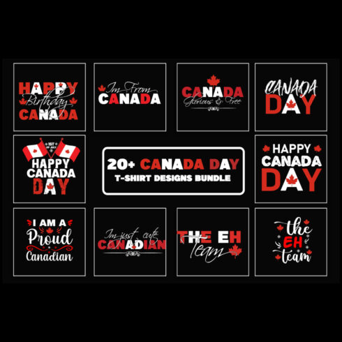 Canada Day T-Shirt Designs Bundle Bundle cover image.