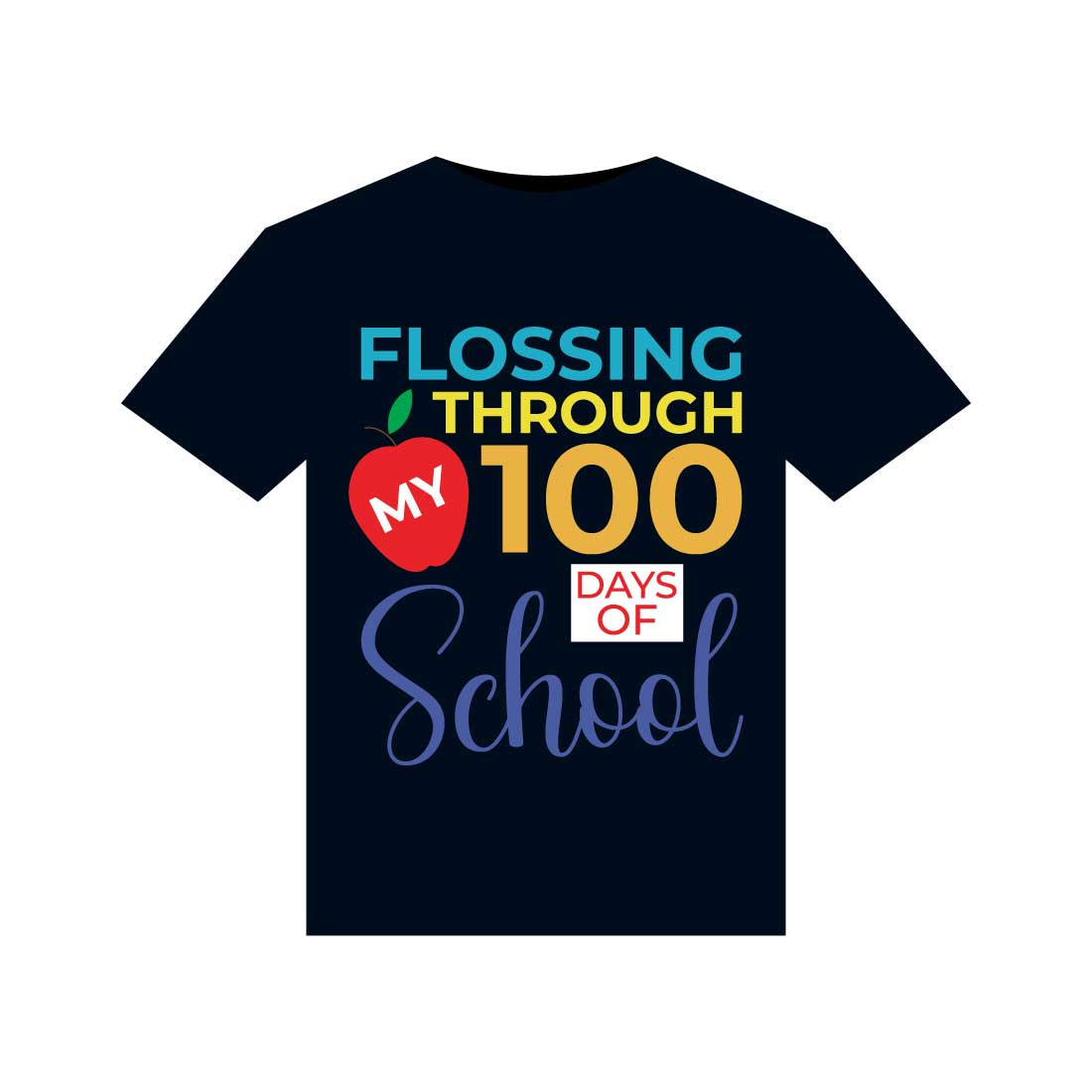 100 Days Of School T-Shirts Design preview image.