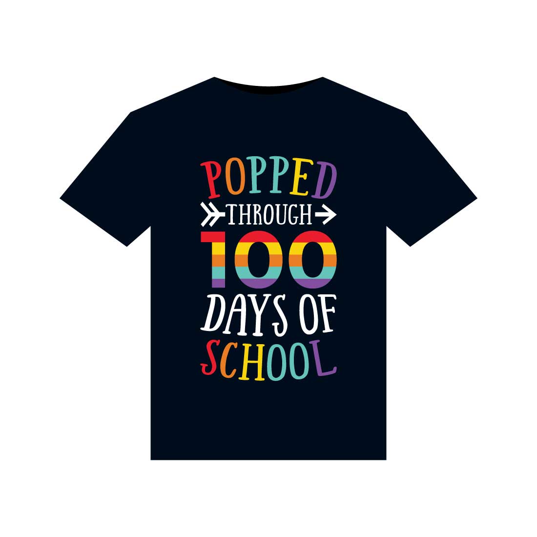 100 Days Of School T-Shirts Design preview image.