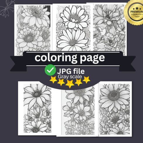 Beautiful and stunning , beautiful and sweet flower coloring page for adult 2 cover image.