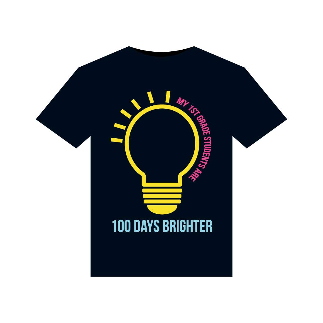 100 Days Of School T-Shirts Design preview image.