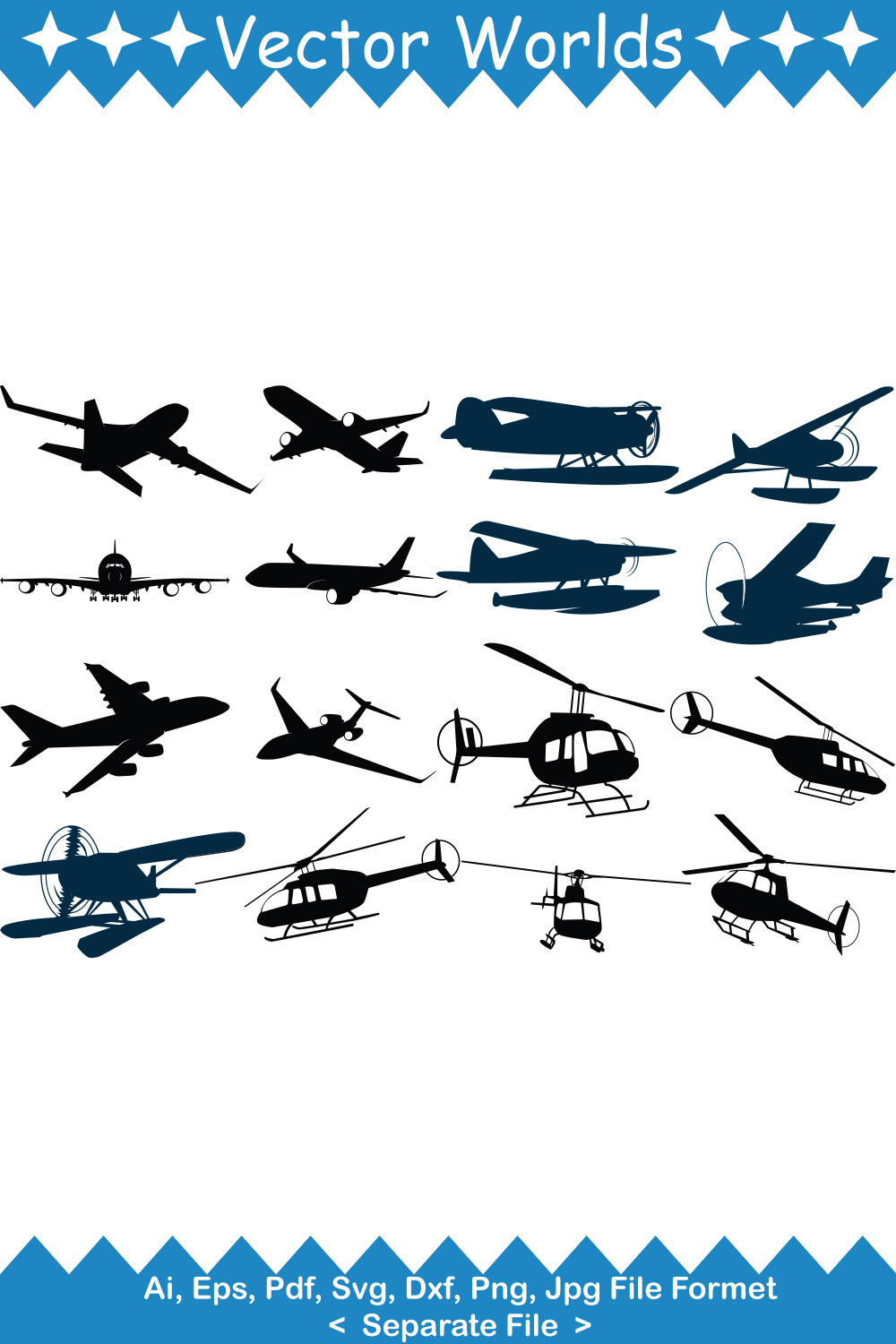 Air Transport SVG Vector Design pinterest preview image.