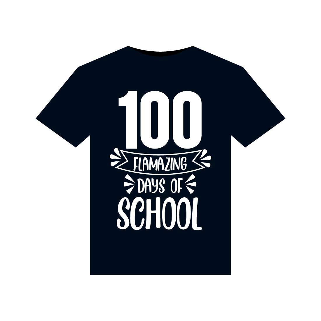 100 days of school T-Shirts design preview image.