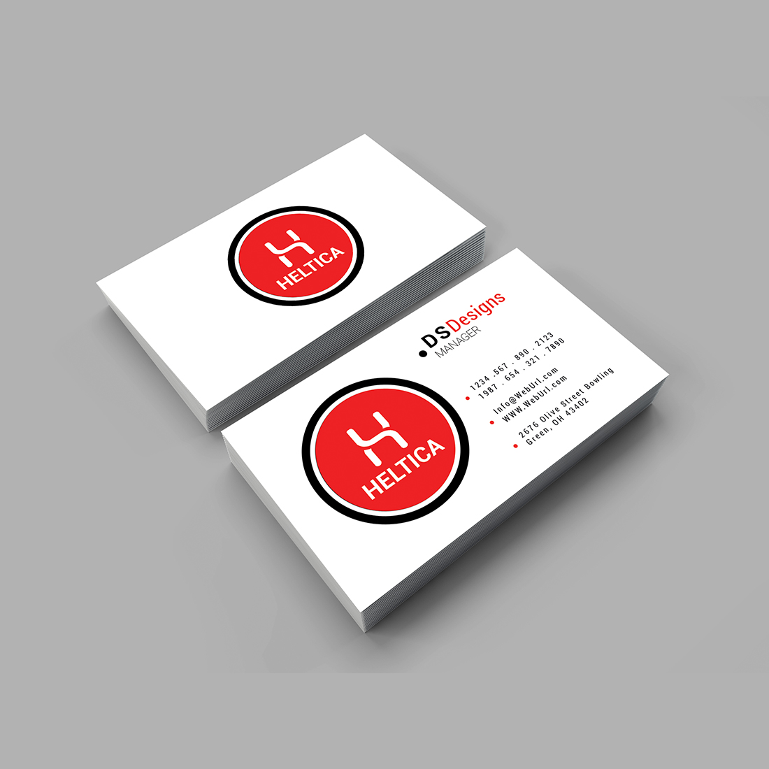 Simple and professional business card design preview image.