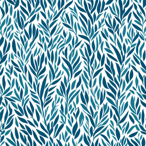 Seamless patterns with leaves on white background Vector illustration cover image.