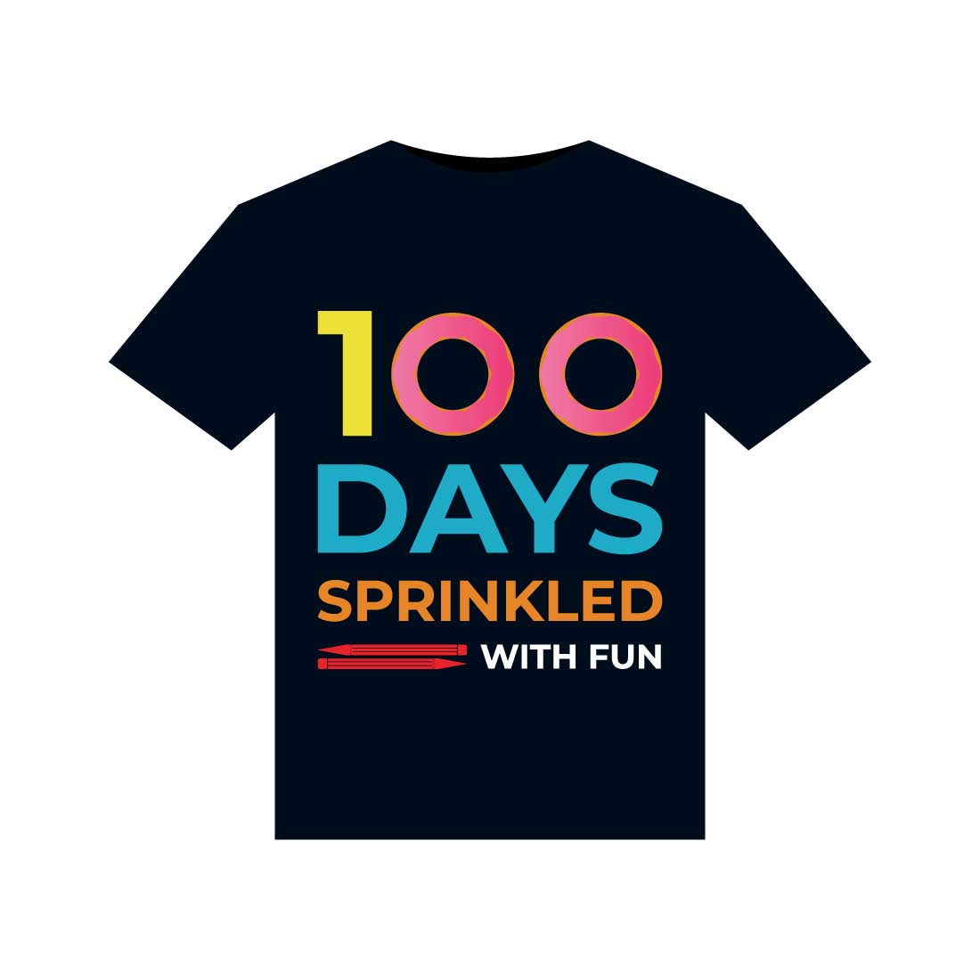 100 Days Of School T-Shirts Design preview image.