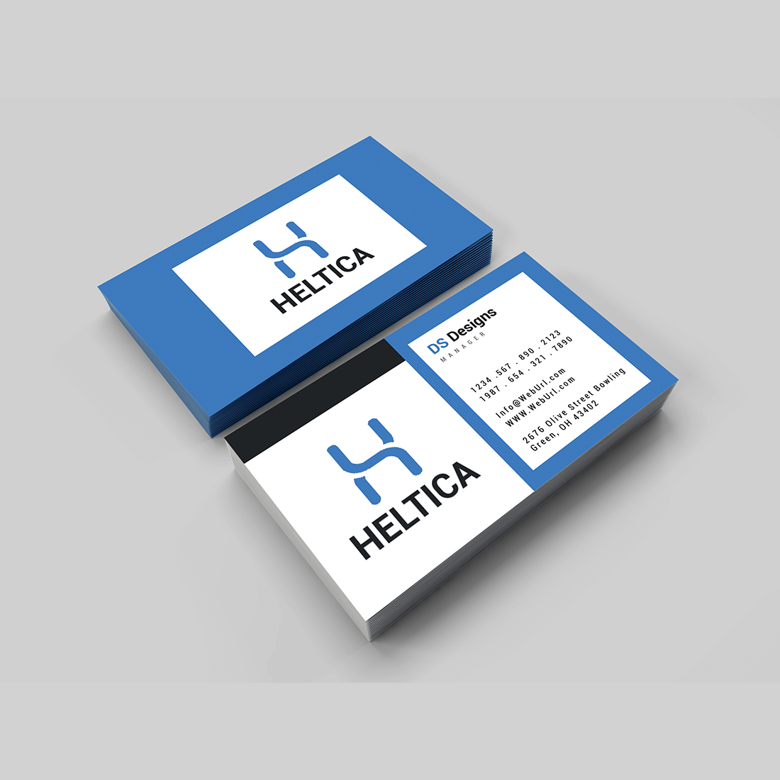 Simple and Modern Business card design preview image.