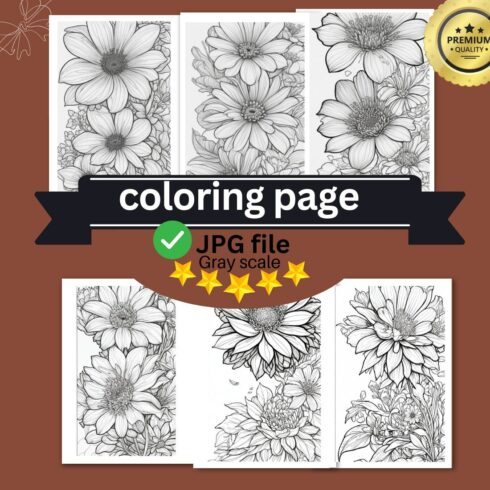 Beautiful and stunning , beautiful and sweet flower coloring page for adult 1 cover image.