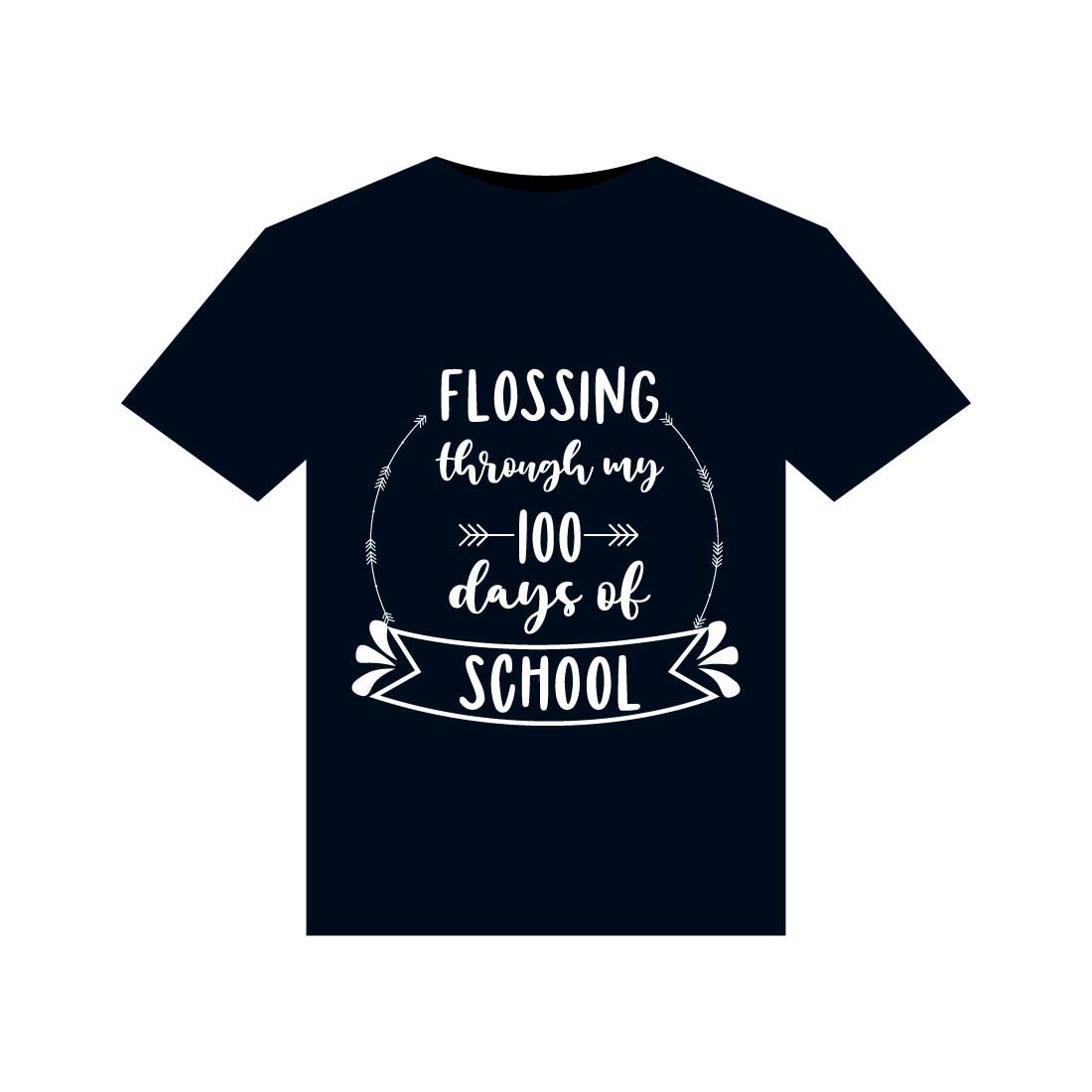 100 days of school T-Shirts design preview image.