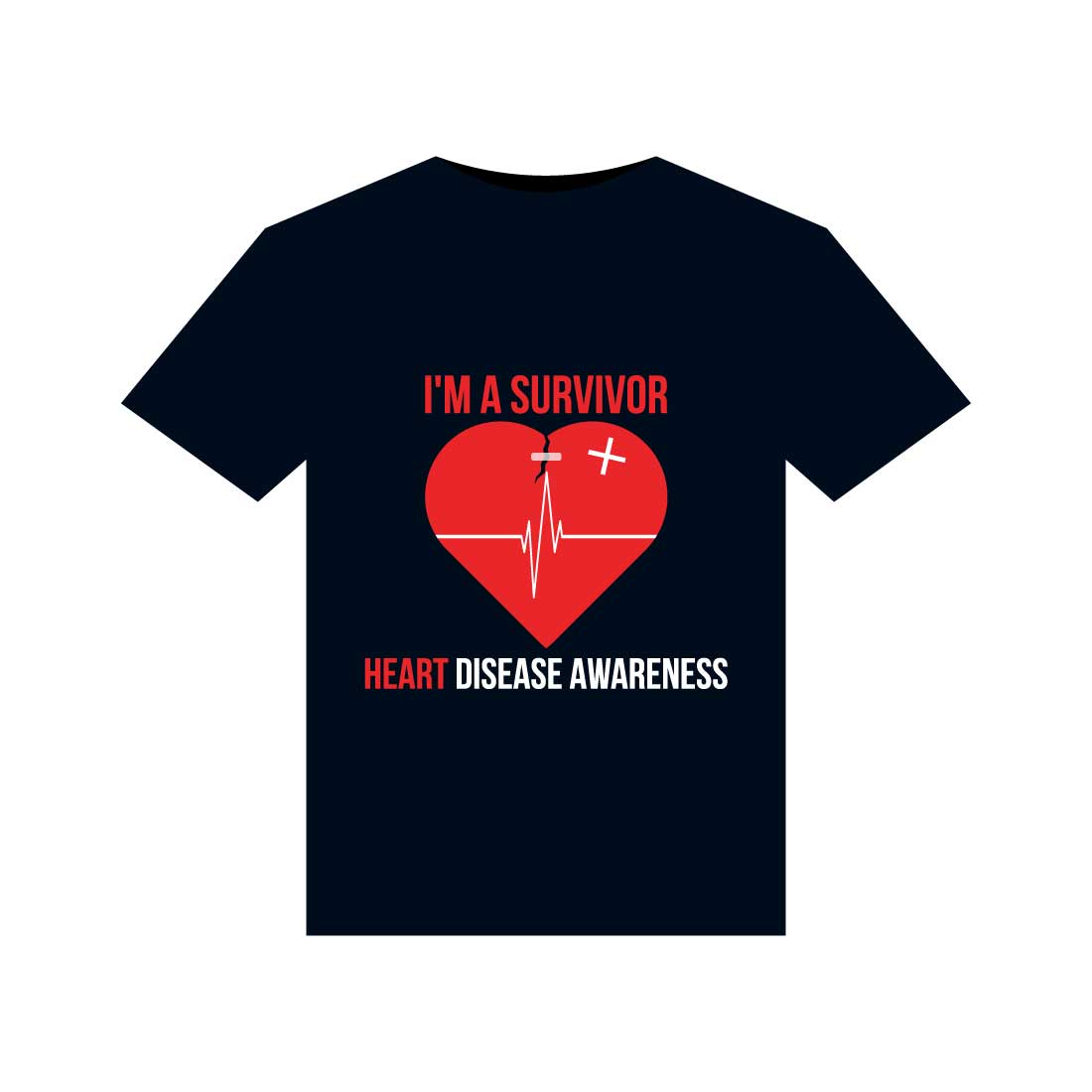 Heart Disease Warrior Illustrations For Print-Ready T-Shirts Design preview image.