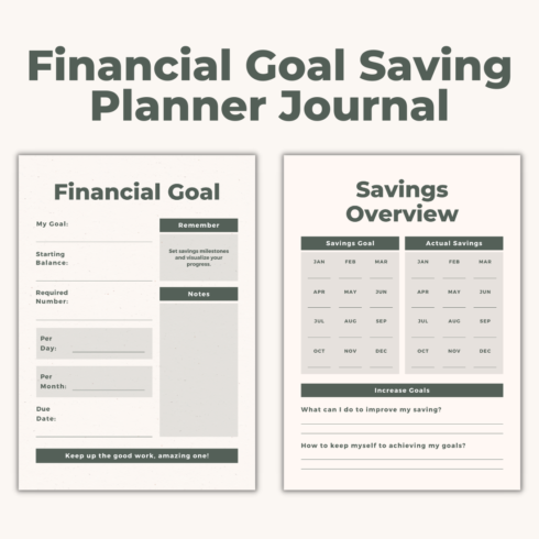 Financial Goal Saving Planner Journal Template cover image.