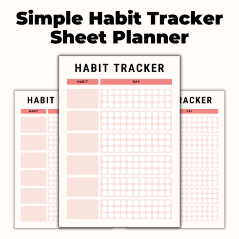 Simple Habit Tracker Sheet Planner cover image.