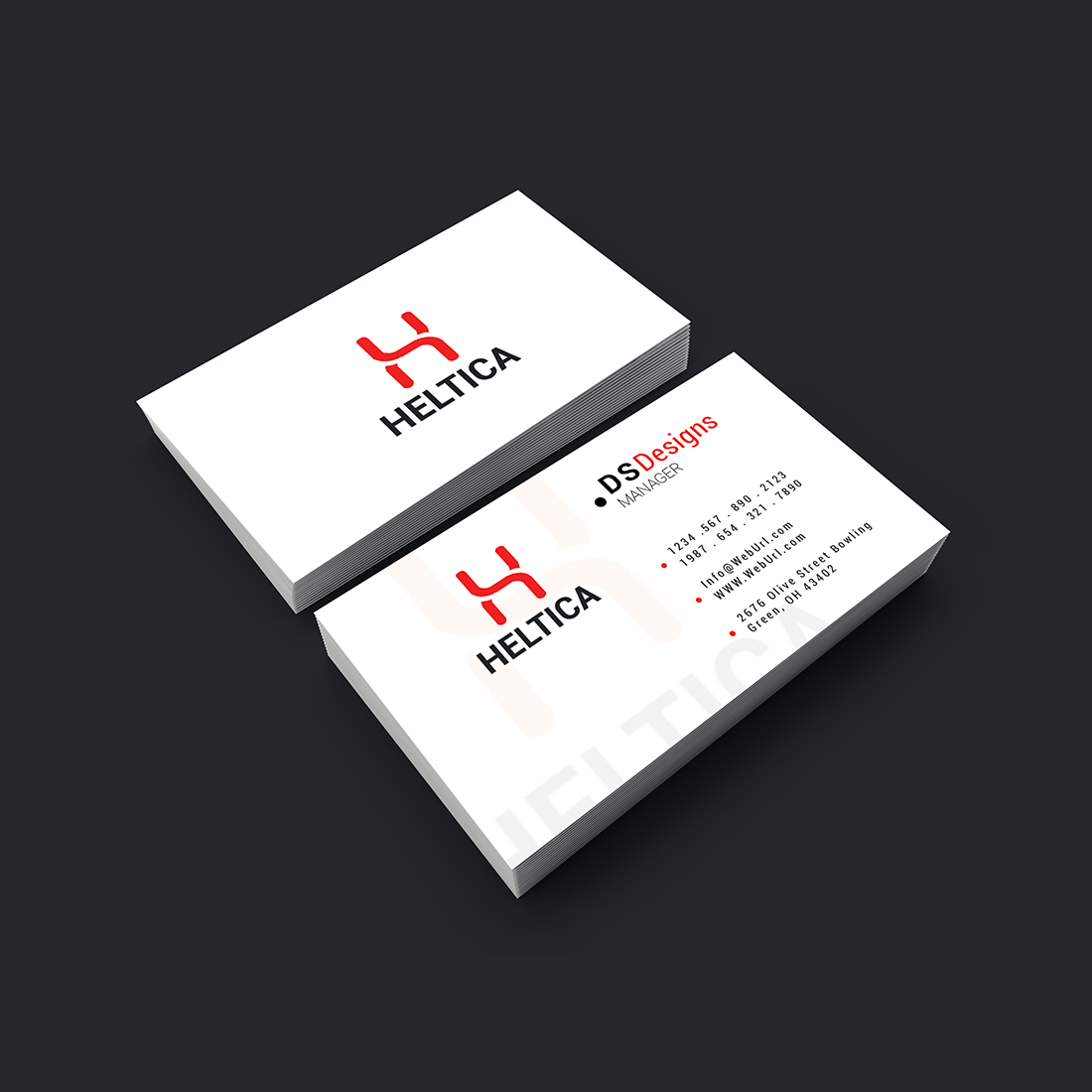 Corporate business card design preview image.