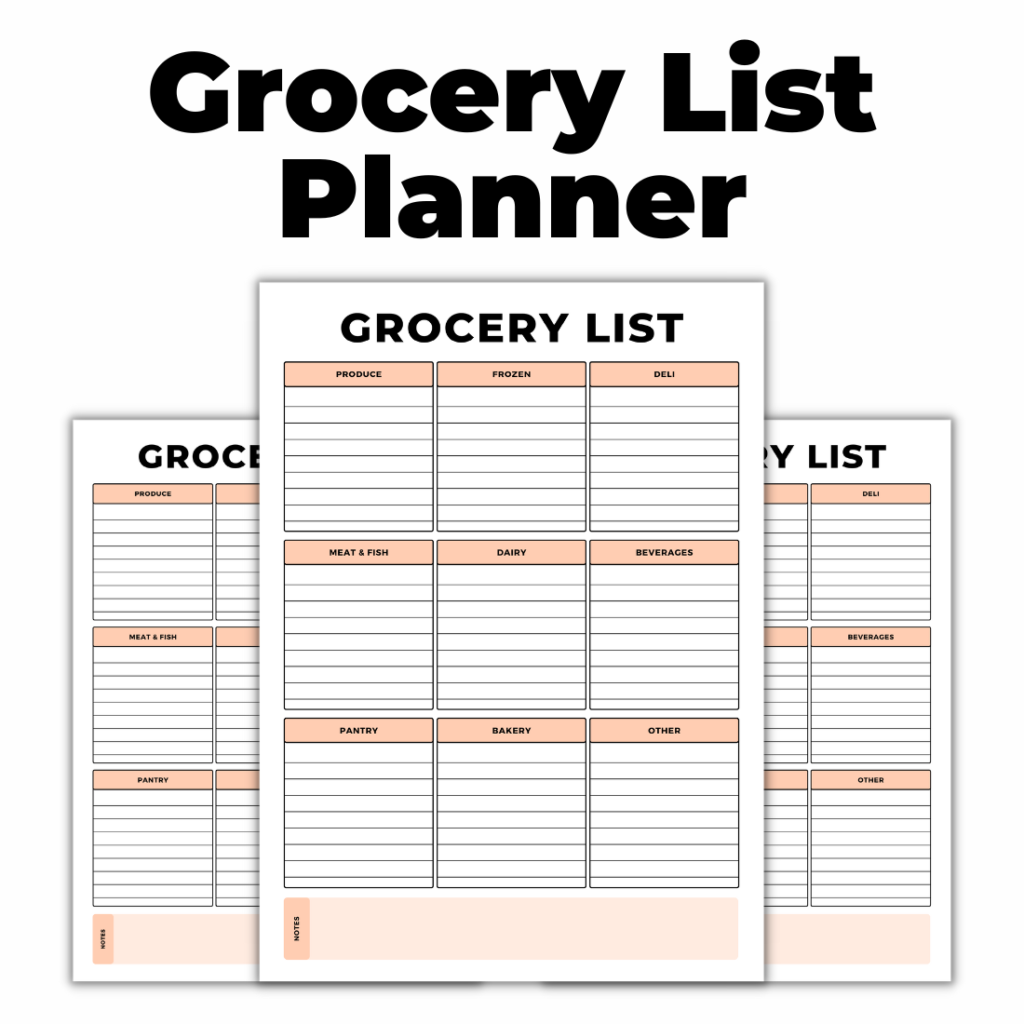 Minimalist Grocery List Planner Template - MasterBundles