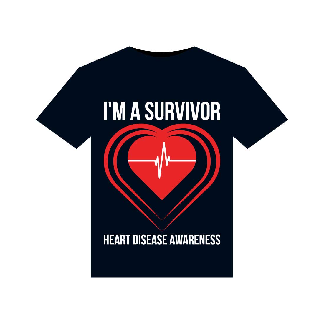 Heart Disease Warrior Illustrations For Print-Ready T-Shirts Design preview image.