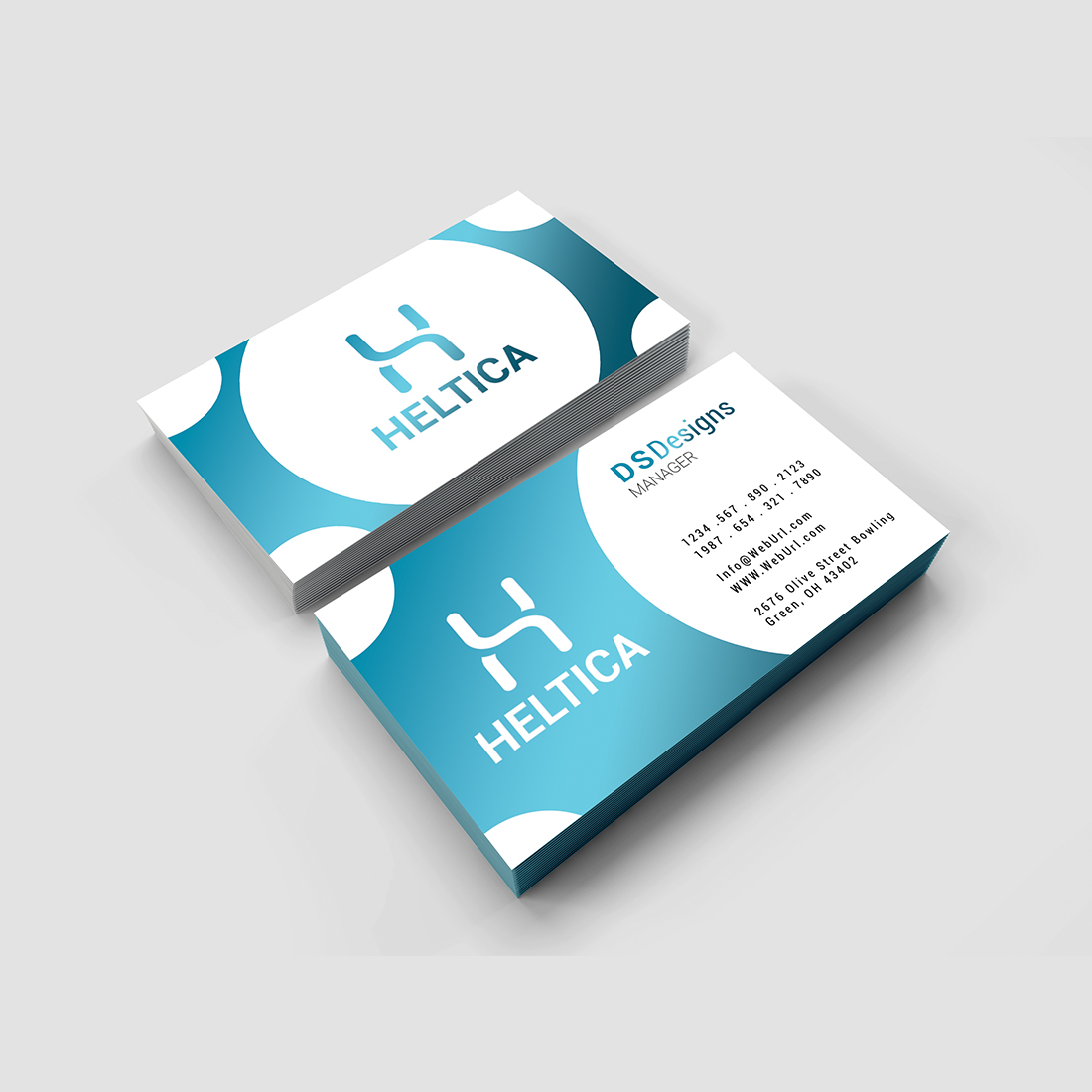 Gradient business card design preview image.