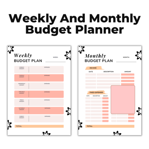 Weekly and Monthly Budget Planner cover image.