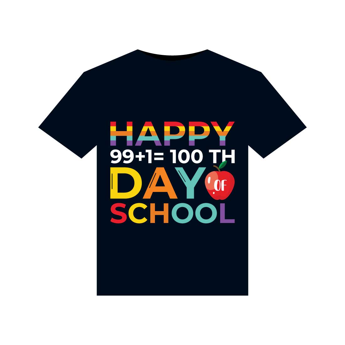 100 Days Of School T-Shirts Design preview image.