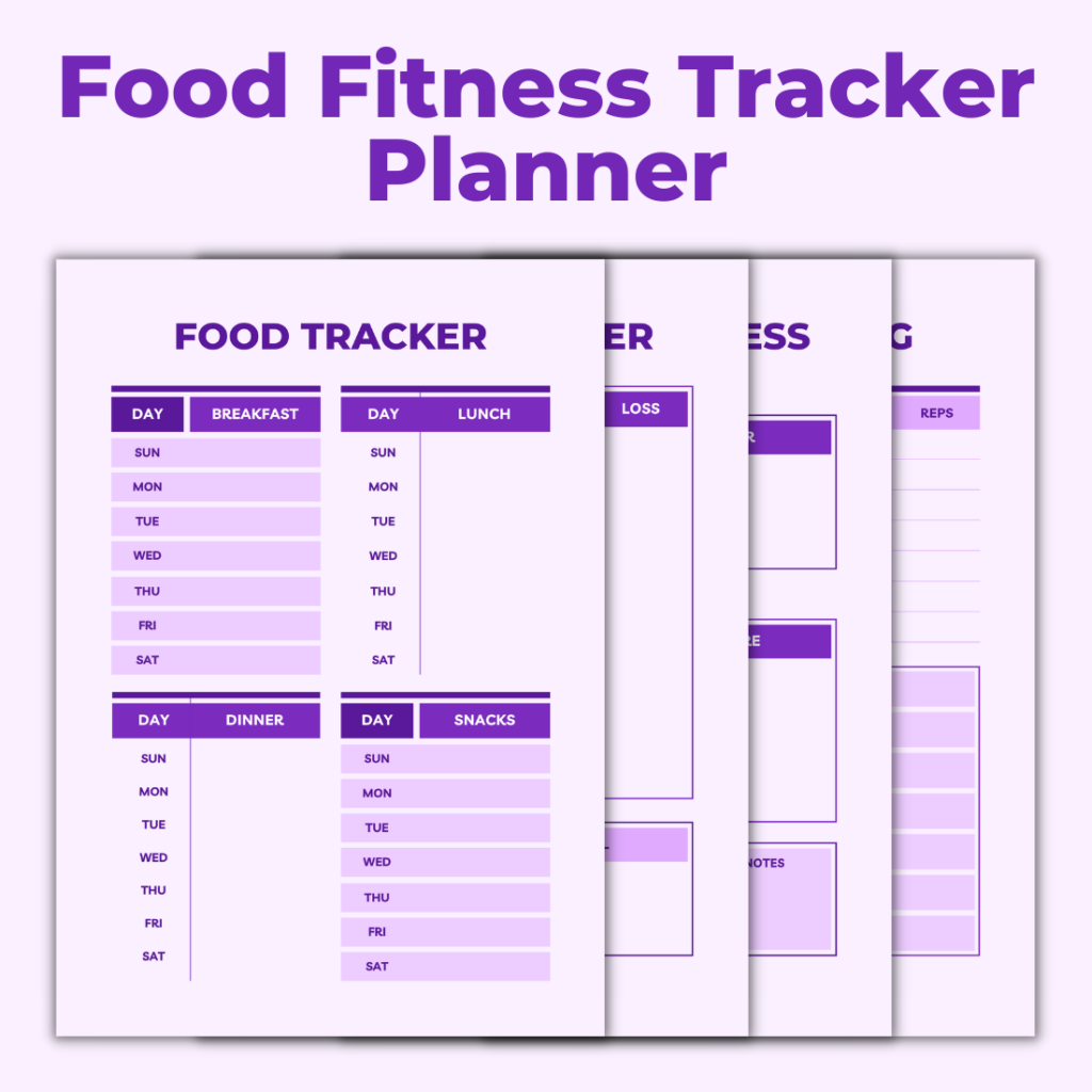 Food Fitness Tracker Planner Template MasterBundles