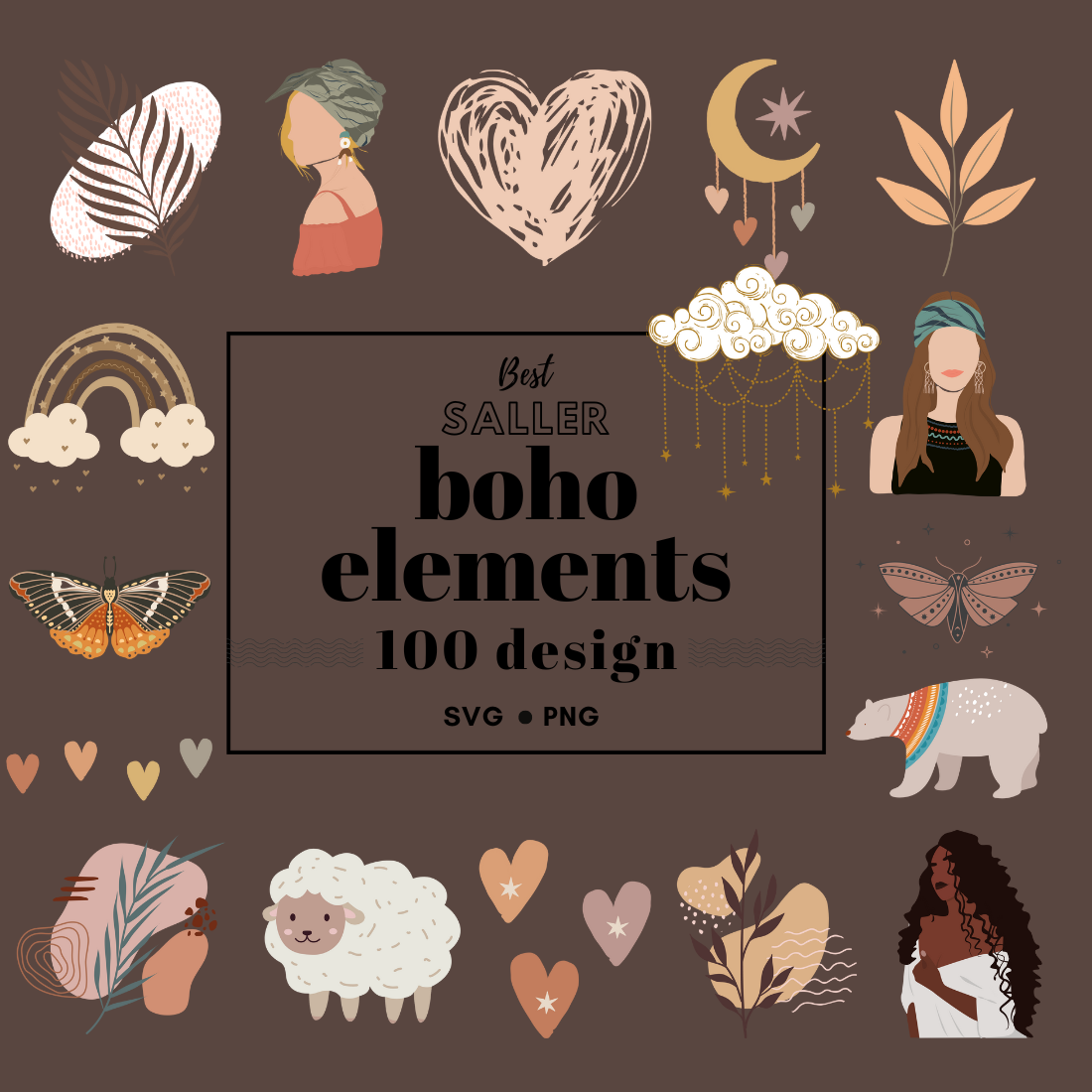 100 Boho Bundle | Boho png, svg | Rainbow png, Svg | Minimalist png, Svg | Trendy png, Svg | Moon png, Svg | Arrow png, Svg |Butterfly png, svg |Commercial use png, svg |cricut cover image.