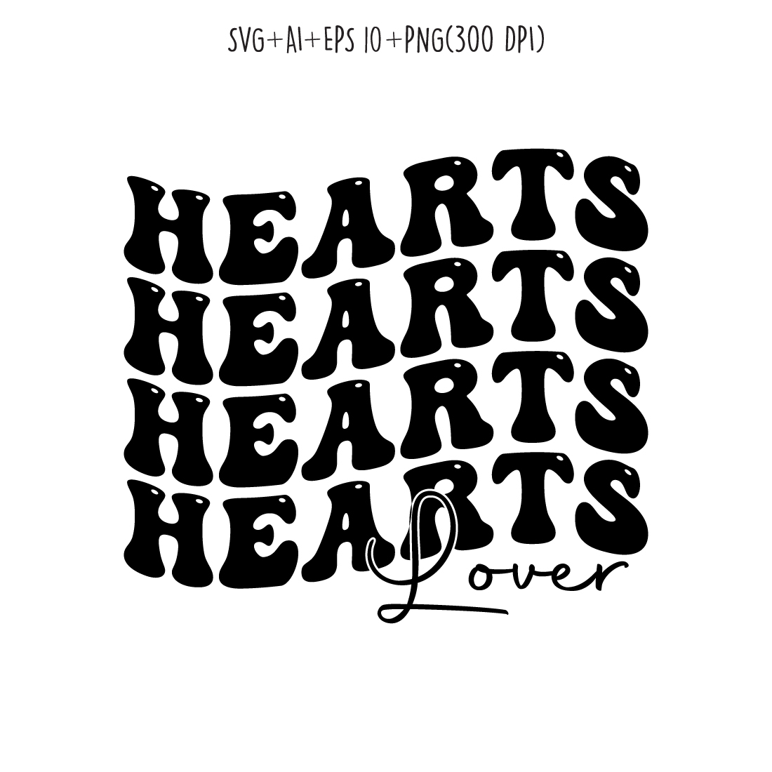 hearts lover typography indoor game design for t-shirts, cards, frame artwork, phone cases, bags, mugs, stickers, tumblers, print, etc cover image.