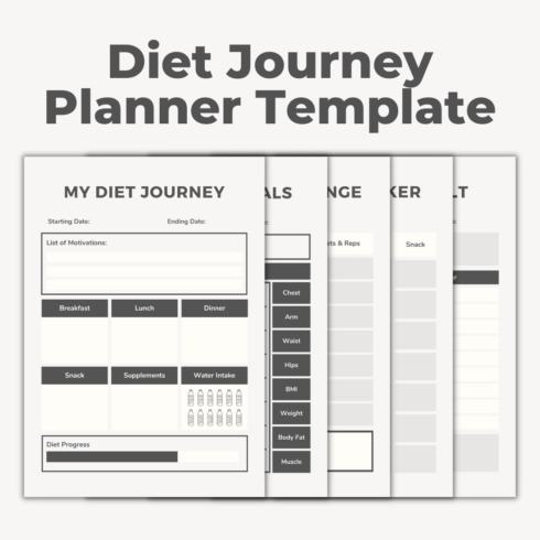 Diet Journey Planner Template cover image.