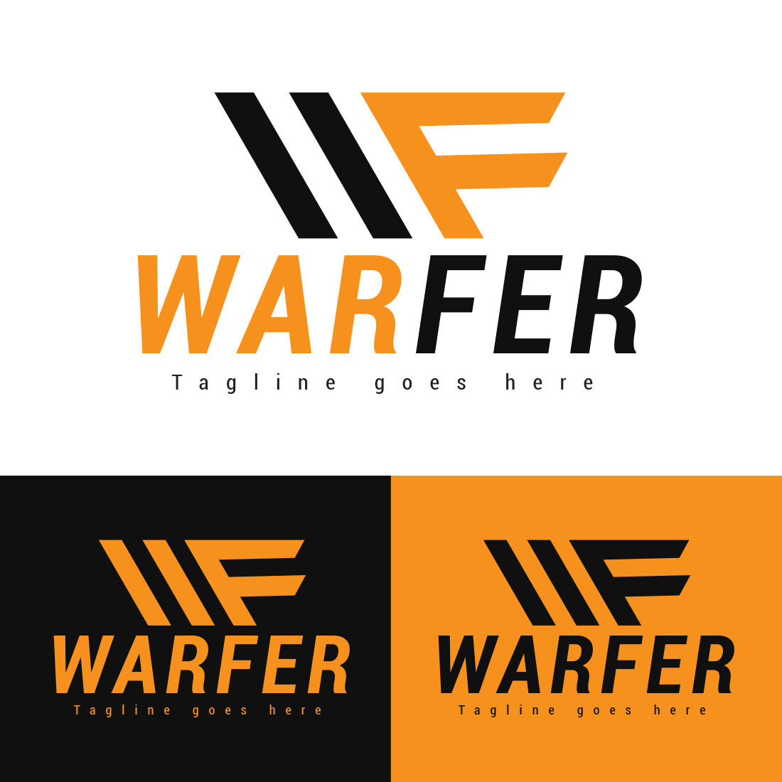 Warfer ( Letter W and F ) logo design preview image.