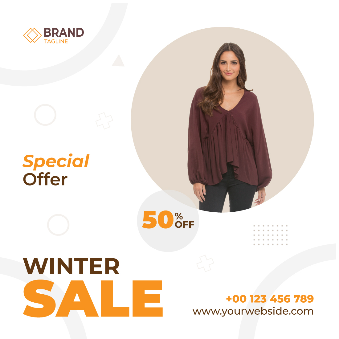 Winter Sell social media post template cover image.