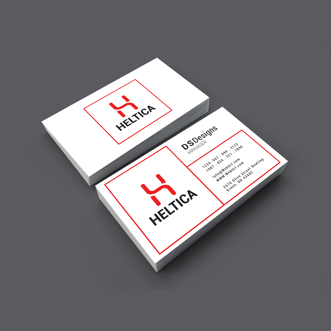 Simple and Modern business card design preview image.