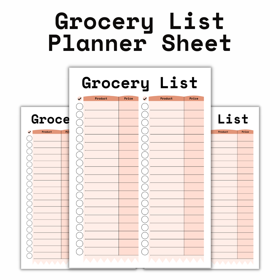 Grocery List Planner Sheet Template cover image.