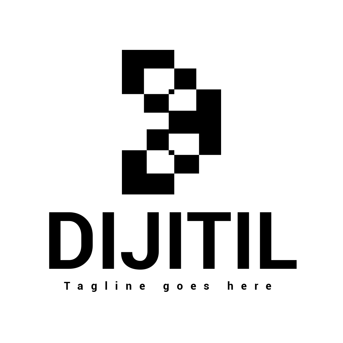 Letter D logo design preview image.