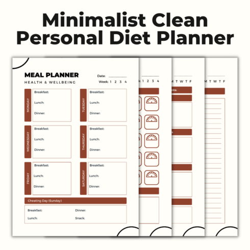 Minimalist Clean Personal Diet Planner cover image.