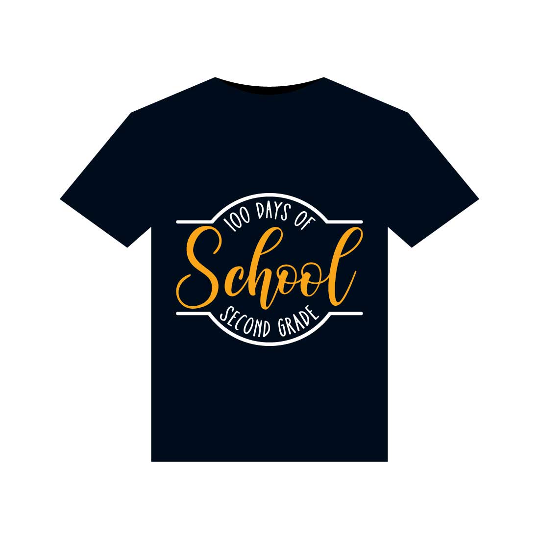 100 days of school T-Shirts design preview image.