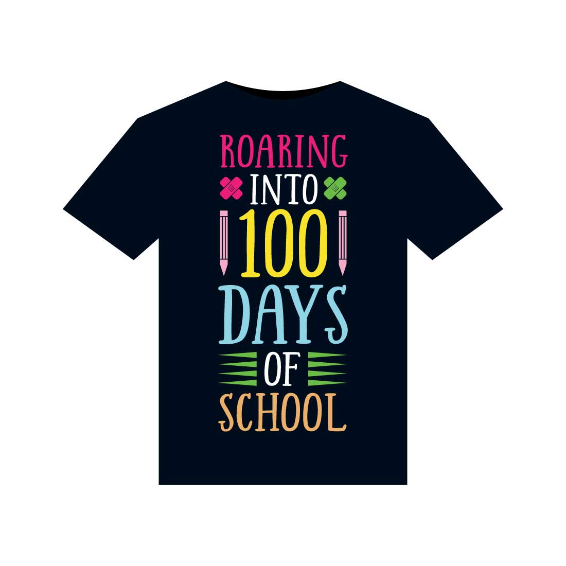 100 Days Of School T-Shirts Design preview image.