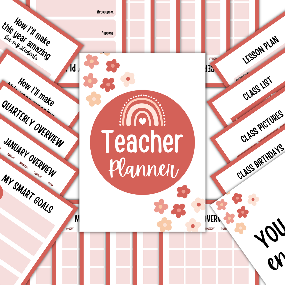 Teacher Planner Canva Template cover image.