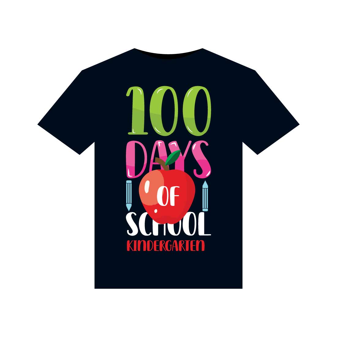 100 Days Of School T-Shirts Design preview image.