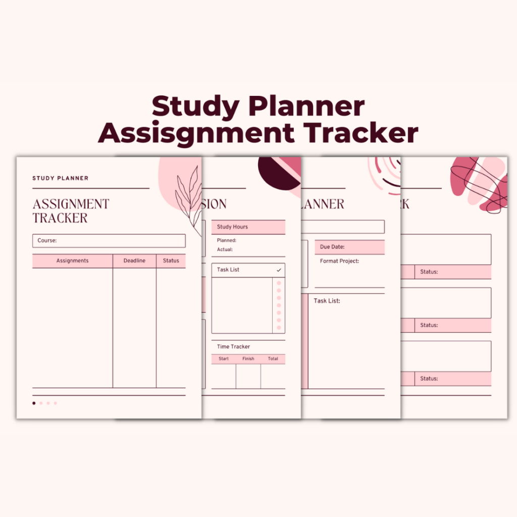 Study Planner Assignment Tracker Template - MasterBundles