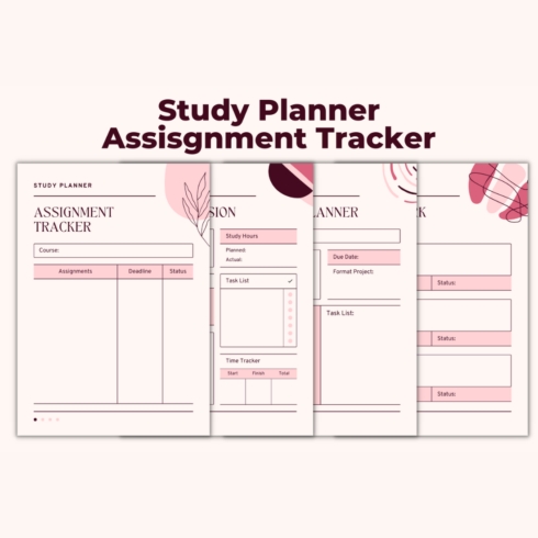 Study Planner Assignment Tracker Template cover image.