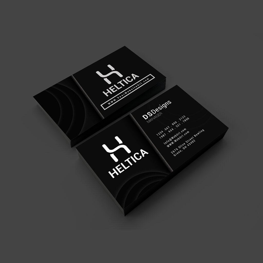 Modern Luxury black business card design - MasterBundles