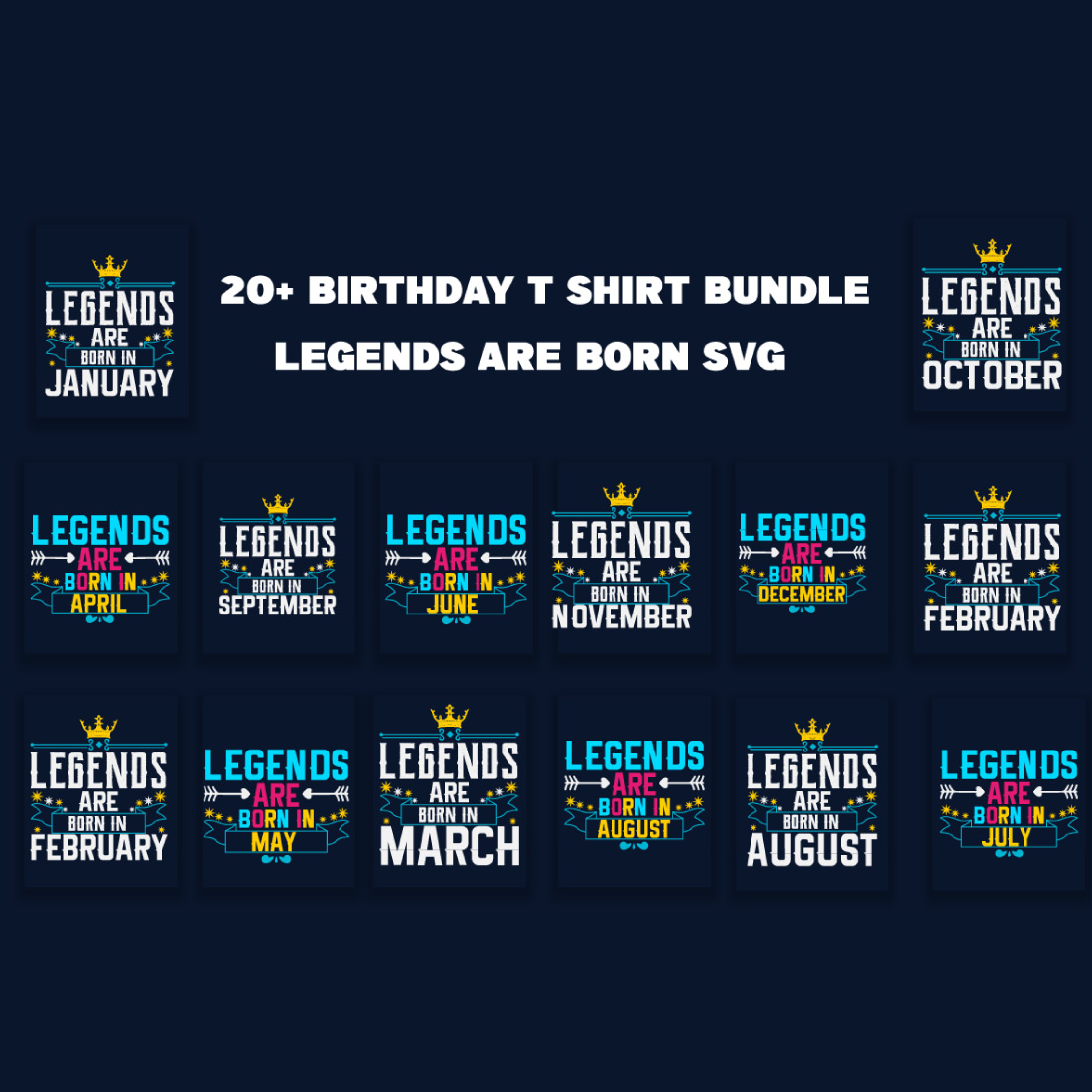 Birthday T-shirt Bundle preview image.