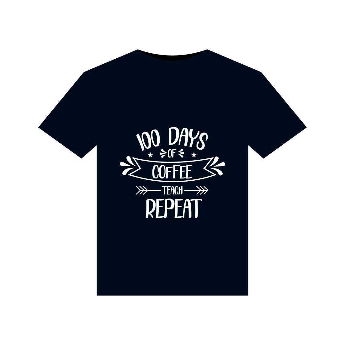 100 days of school T-Shirts design preview image.