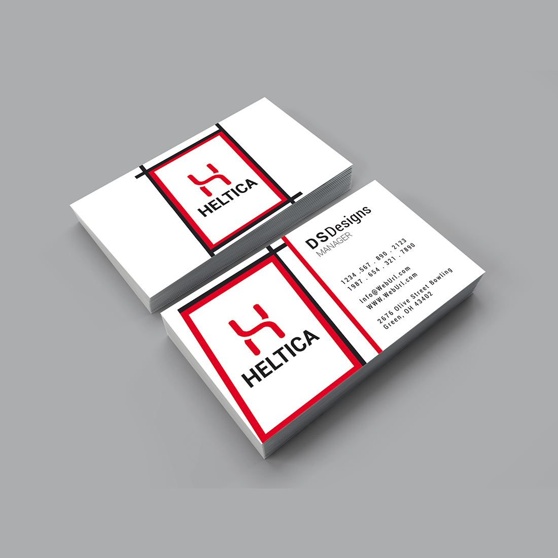Simple and professional business card preview image.