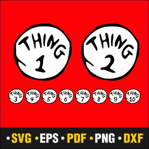 Things 1 & Things 2 Svg, Things 1 Svg, Vector Cut file Cricut, Silhouette, Pdf Png, Dxf, Decal, Sticker, Stencil, Vinyl cover image.