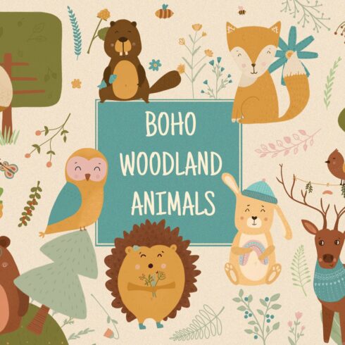 Cute Woodland Animals and Plants cover image.