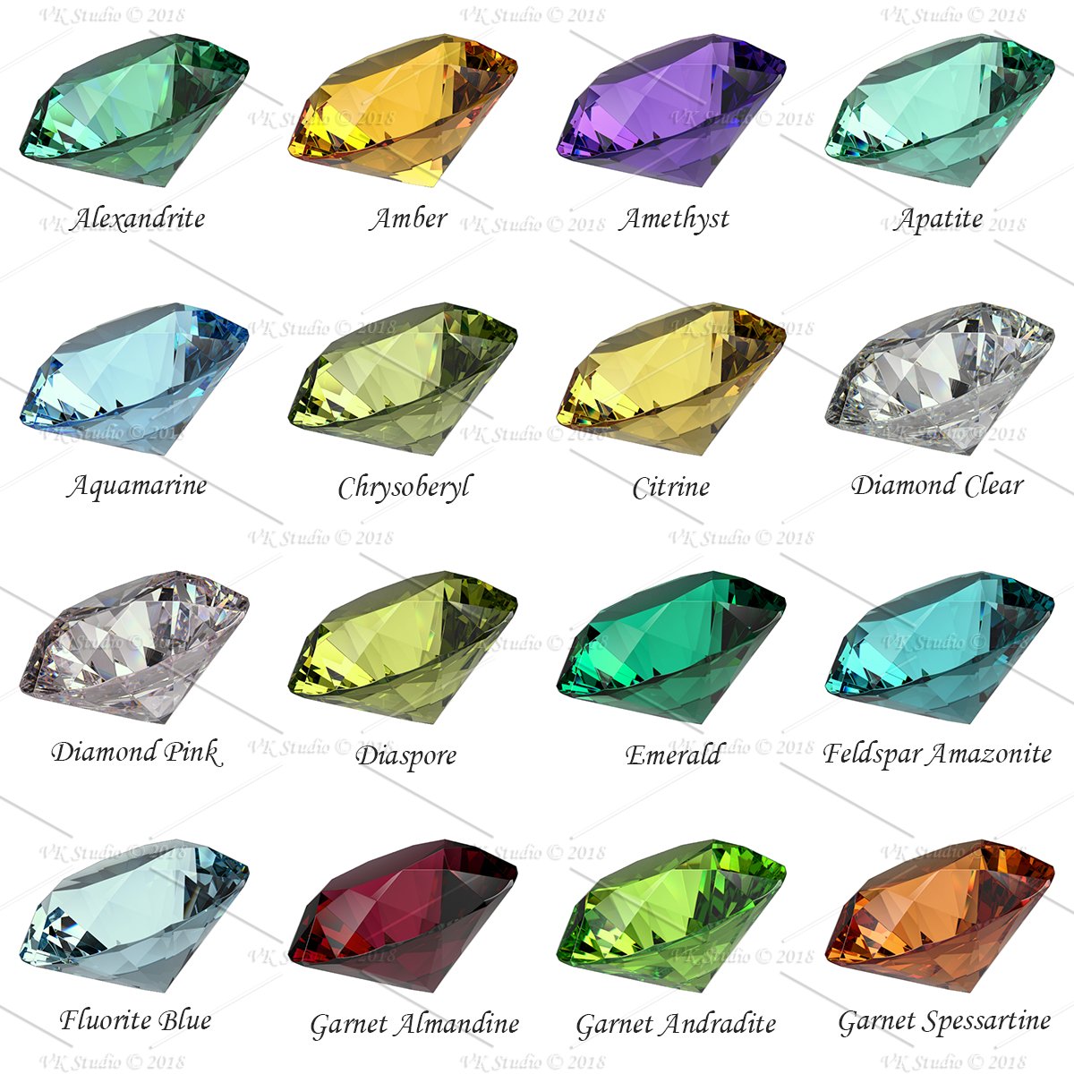 Gemstone Materials STARTER VRayMax preview image.